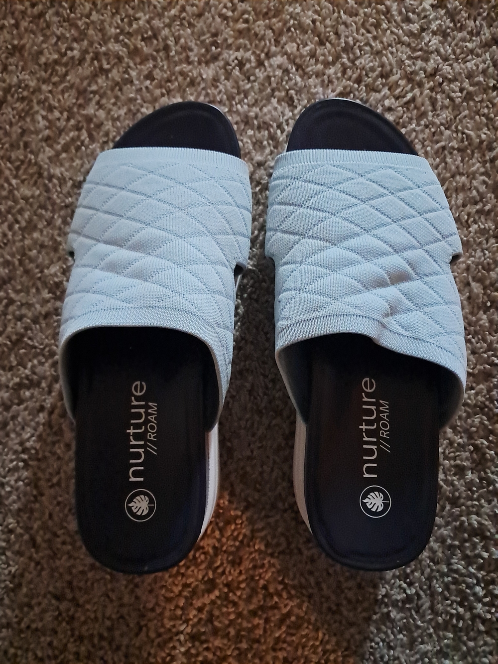 Mossimo Supply Co. Light Blue Quilted Slide Mules